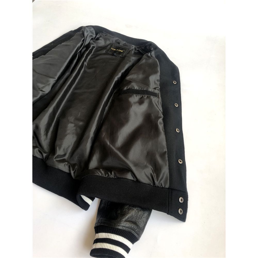 NXTLVL Wool × Leather Jacket – Noir Edition | Streetwear Essential