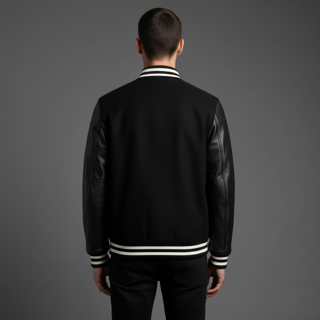 NXTLVL Wool × Leather Jacket – Noir Edition | Streetwear Essential