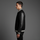 NXTLVL Wool × Leather Jacket – Noir Edition | Streetwear Essential