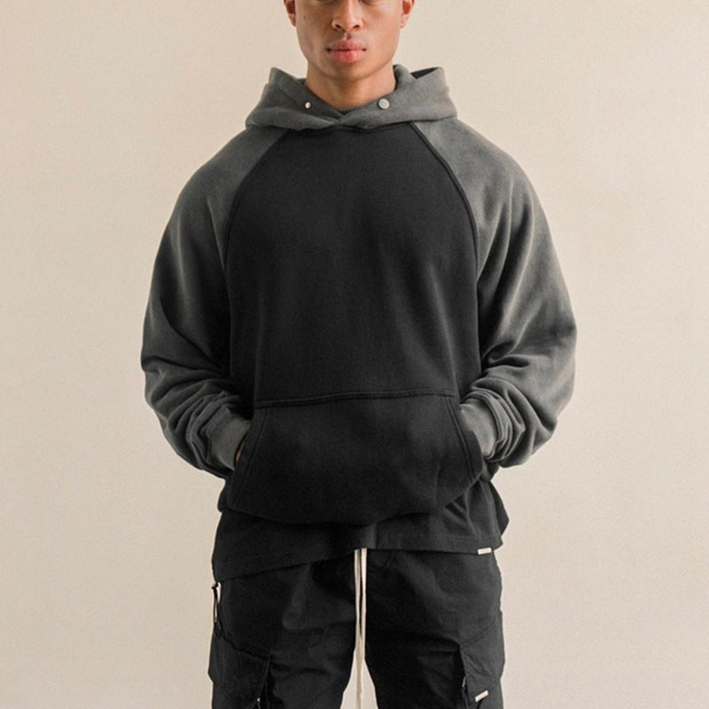 Oversized Two-Tone Hoodie – Monochrome Essential