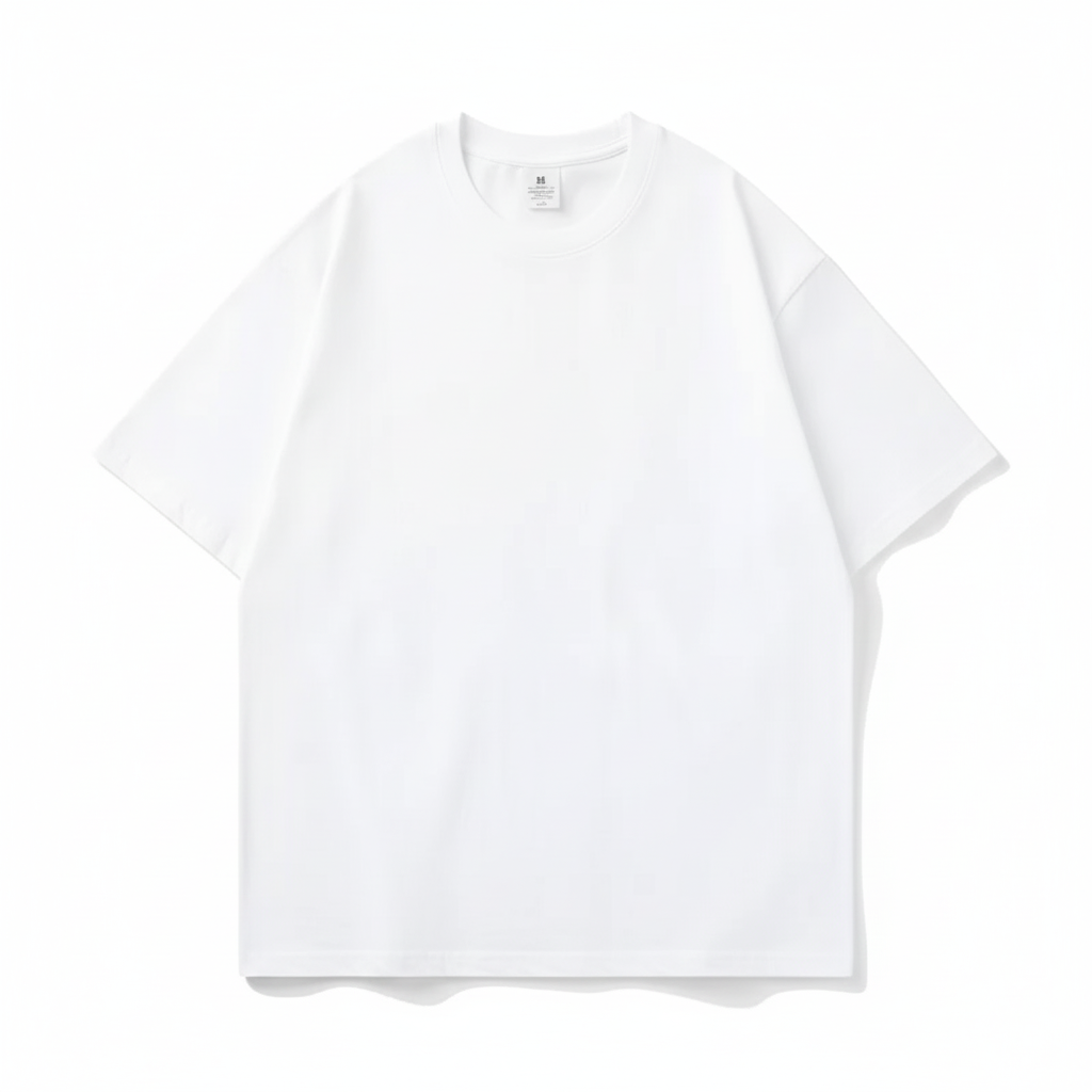 White t-shirt on a white background